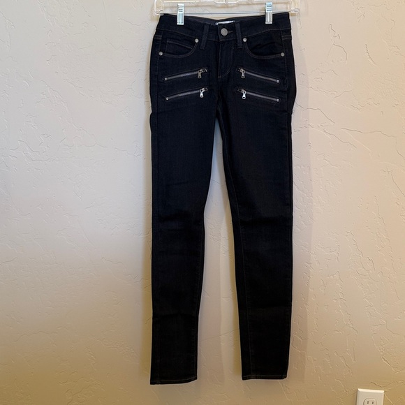 Paige edgemont dark skinny jeans w/ zipper detail - Picture 9 of 10